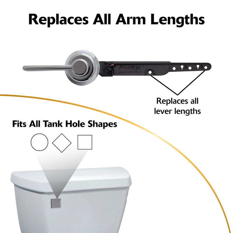 Korky 6050BP StrongARM Heavy Duty Handle and Lever, Classic Style, Chrome, 1 Piece - Image 3